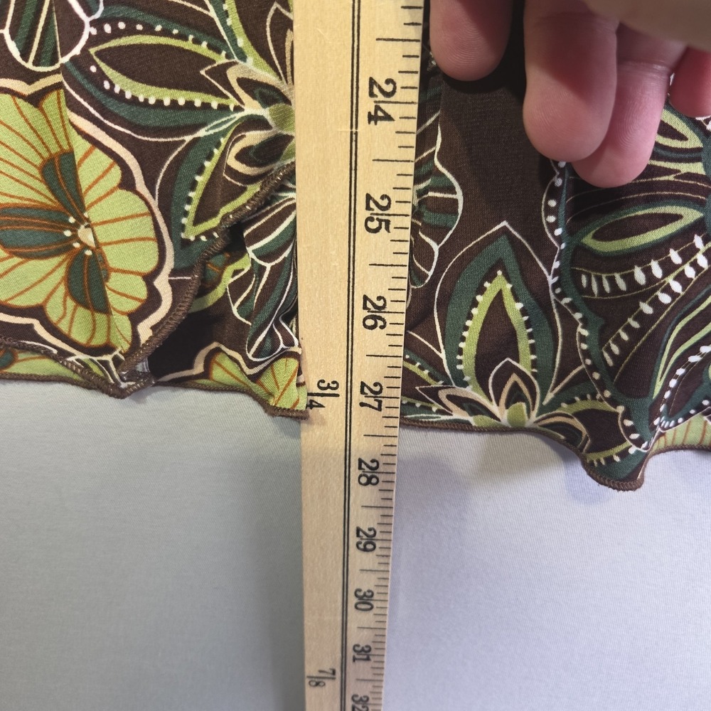 Cato Woman 18/20W Sleeveless Floral Asymmetrical Layered Tunic Top Brown Green P - Picture 7 of 13
